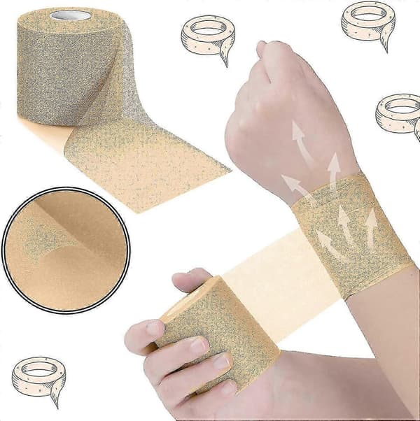 3 stk. Atletisk Forbindingstape til Sport, Forbindingstape 7 cm x 27 meter Khaki