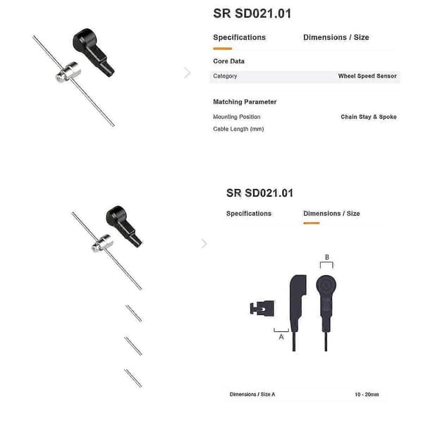 For Mid Motor M510 M600 M820 SD021.01 Hastighetssensor Speedometer Elektrisk Sykkel Hastighetssensor Black