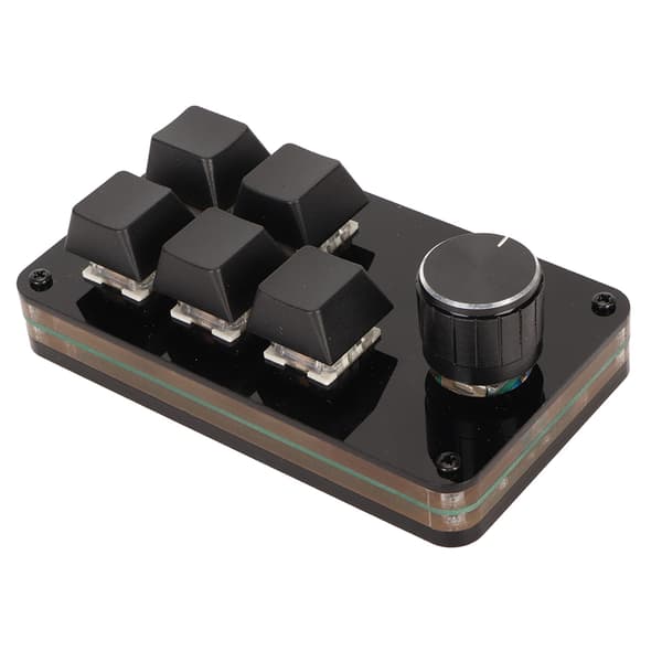 Programmerbar 5-knapps 1-ratt Blå Switch Mekanisk Hot Swappable USB Mini Keypad för Media Spel Kontor