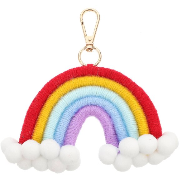 1st bedårande vacker Premium Rainbow Nyckelring Rainbow Key Dekor Vävd Nyckelring