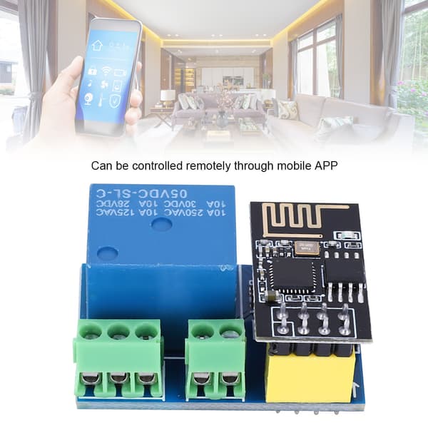 ESP8266 ESP01S Relämodul 5V DC Elektrisk Kontrollenhet Tillbehör