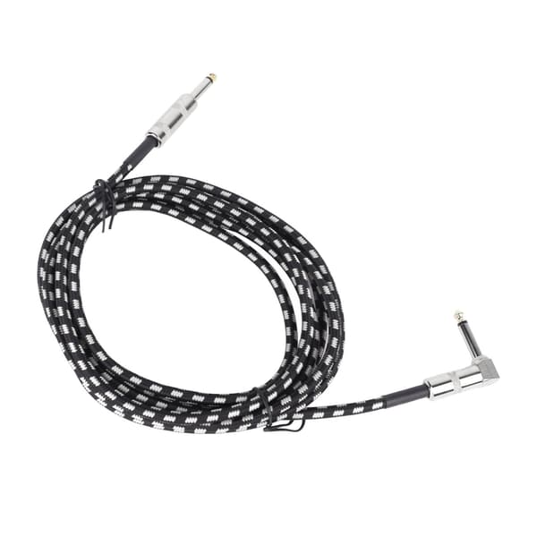 Gitarrkabel Kopparkärna Brusreducering Bra Ljudöverföring Rätvinklig Gitarrsladd för Bas Svart Vit 3 m / 9.8ft