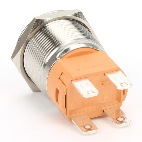 22mm 20A 250V AC Tryckknapp Flat Head Metall Självlåsande 4-Pin Socket