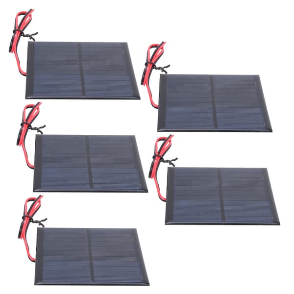 5 stk. Mini solpanel epoxy strømplademodul 30 cm rød og sort ledning DC5.5V 160mA