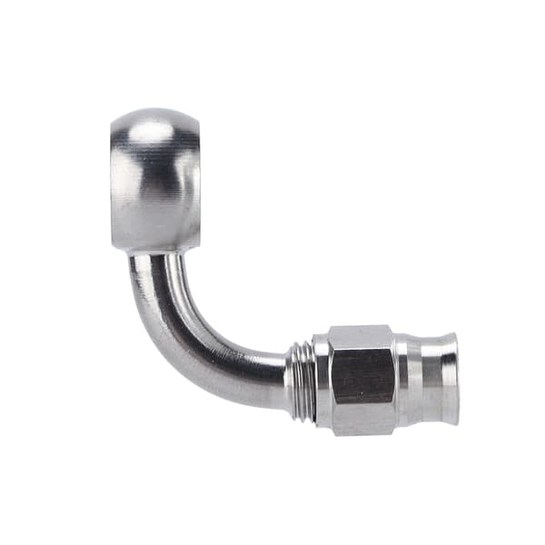 AN 3 Banjo Øje Bremse Slange Fitting Rustfrit Stål 90 Graders Adapter Biltilbehør