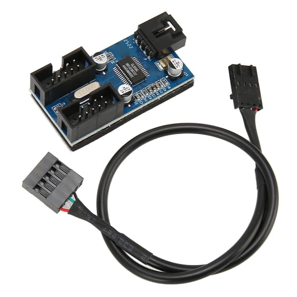 Hovedkort USB 2.0 9-pinners header 1 til 2 utvidelseshub splitteradapter stabil strømforsyning plug and play