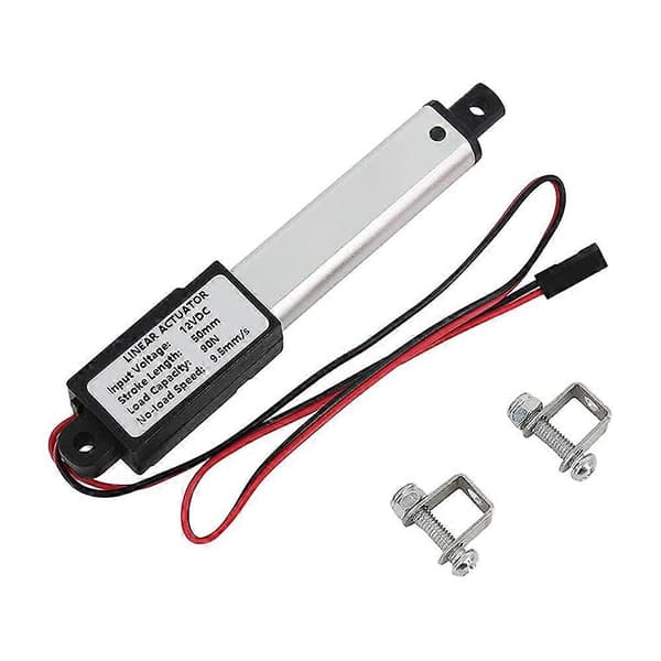 Micro Linear Actuator, 2 Inch Stroke, 90N/20.3Lb, Speed 9.5mm/S Electric Waterproof Actuator Motor Linear Actuator 12V Silver  black