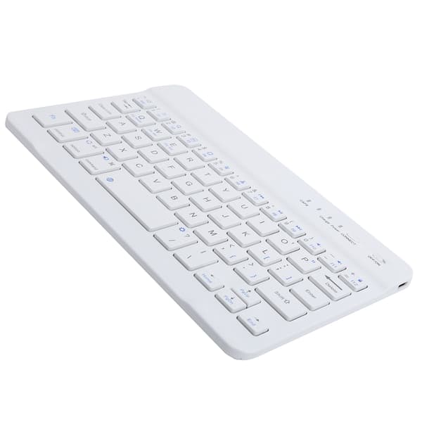 Mini Bluetooth Tastatur 59 Taster Bærbar Tablet Computer Hvid 7in HB028