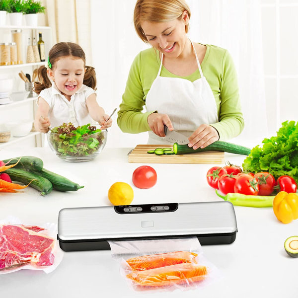 Vacuum Sealer, Food Vacuum Sealer with Auto and Manual Food Storage Options, 5-in-1 Food Vacuum Sealer with Wet and Dry