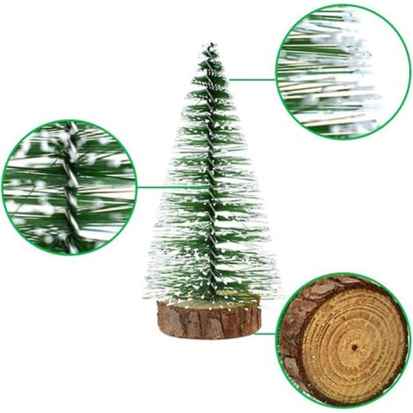 Minitræ, sødt juletræ, kunstigt juletræ, mini juletræ, miniature dekoration, 9 stk miniature dekoration