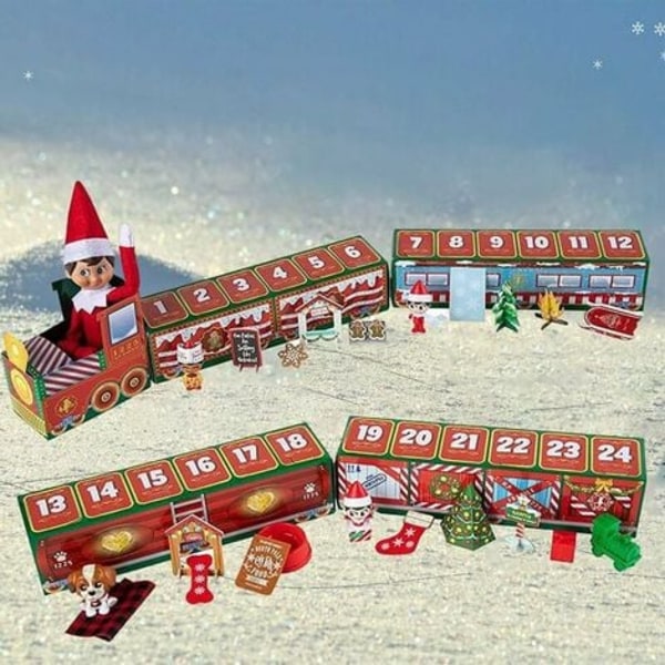 Christmas Advent Calendar 24 Day Countdown Blind Box Train Christmas Surprise Gifts For Kids Friends