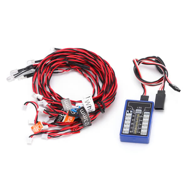12 LED blinkende lyssystem for RC-biler 4,8-6V DC