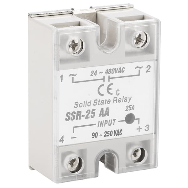 SSR25 AA 25A Solid State Relæ Modul SSR ACAC Indgang 80-250V AC Udgang 24-480V AC