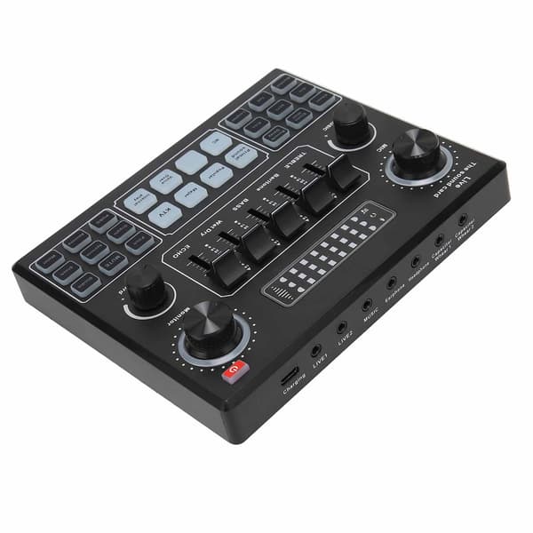 V9 Bluetooth Lydkort Stereo Audio Mixer til Computerspil Mobiltelefon Liveudsendelse