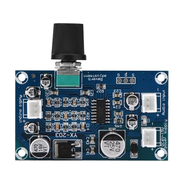 Enkeltkanal Audio Effektforstærker Board Mikrofon Efterklangsplade DC6-15V