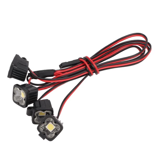 RC Frontlykt Universal 5-7.4V 4LED Hvit Lys Plastskall for 1/10 RC Crawler