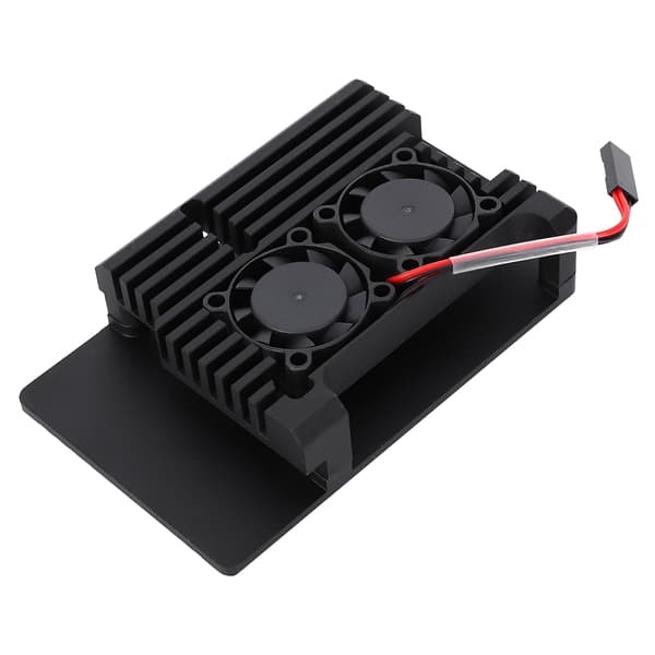 Värmeavledningsfodral i aluminiumlegering Dubbla fläktar Kompatibel med Raspberry Pi 3 Modell 2B 3B