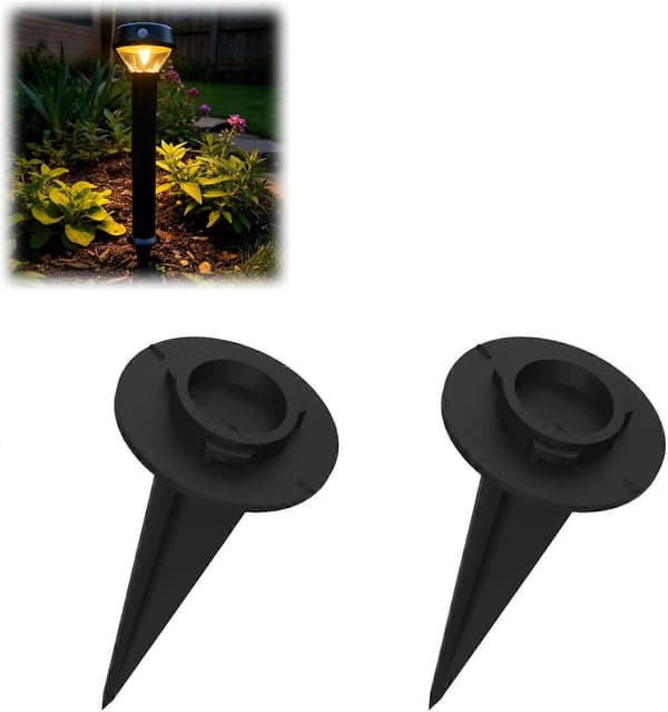 Ring Stake Mount Jordspyd Erstatning Kompatibel Med Ring Solar Pathlight, Twist Lock Base Spyd Til Udendørs Sti Lys Montering, 5,8 Tommer Høj 2