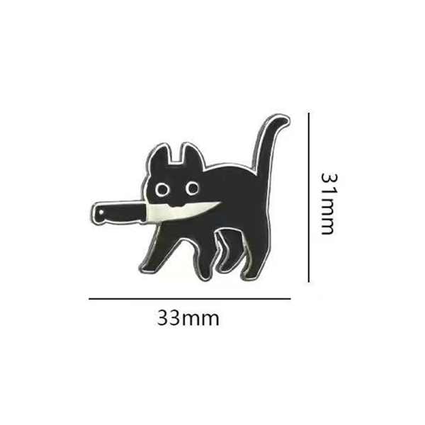 Tecknad Black Cat Modeling Emalj Brosch Mode Lapel Badges P 1pc