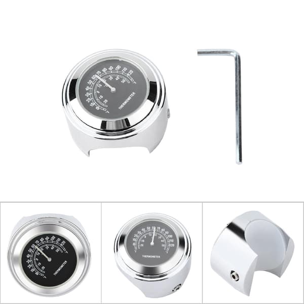 22mm 25mm Vandtæt Motorcykel Styr Termometer Sort
