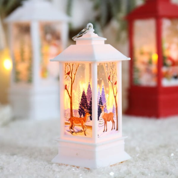 Julepynt Gammelt lampelys En lys nat julepynt Lysestage Lanternedekor (A, One Size)