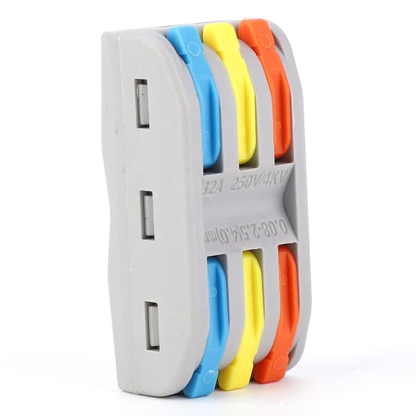 10 stk. PCT3-3 Hurtig Ledningsforbindelse 3 Ind 3 Ud Elektrisk Kabel Docking Terminal Farverig