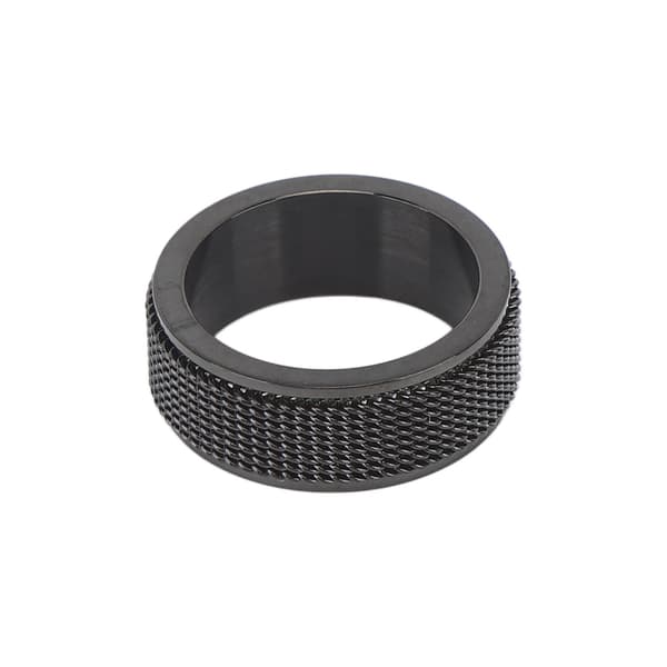 8MM Herre Spinner Ring Støjsvag Titanium Stål Angst Stress Relief Ring Sort 65mm 2.6in