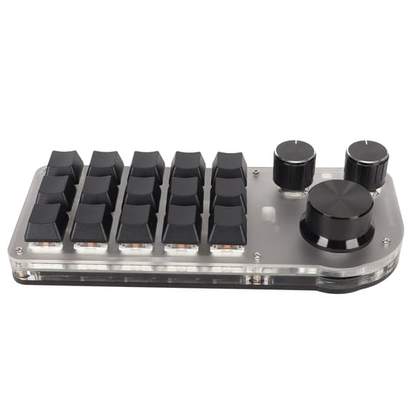 USB Mini 15 Tasters Programmerbart DIY Tastatur med 3 Tilslutningstilstande Type C Kablet Bluetooth 2.4G Trådløs