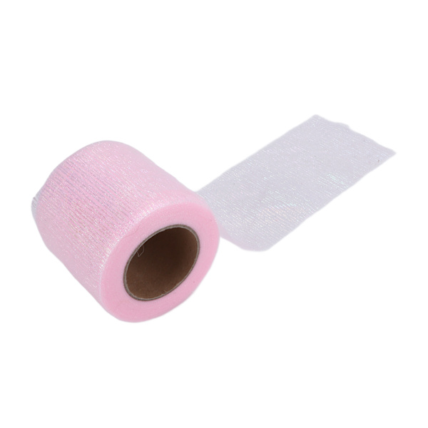 Tyllrull Symphony Line Mesh Rull Manuell DIY Hodeplagg Sløyfe Mesh Stoff Tilbehør Rosa