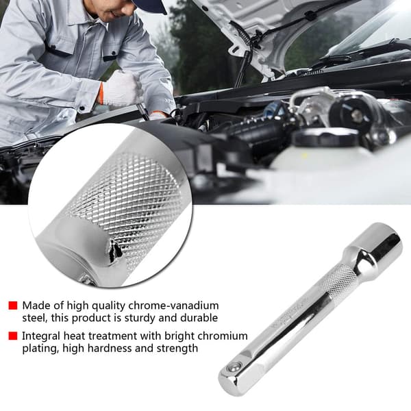 1/2 tomme Ekstra Lang Slitesterk Stålforlenger Drive Socket Skrallehåndtak Medium
