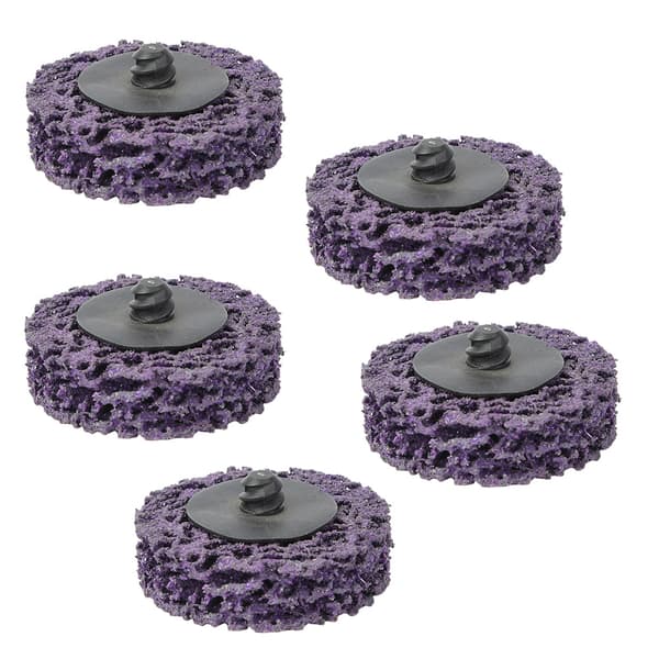 5 stk 2 tommer 50 mm Poly Strip Disc Roll Lock Slipeskive Rustmalingfjerner (Lilla)