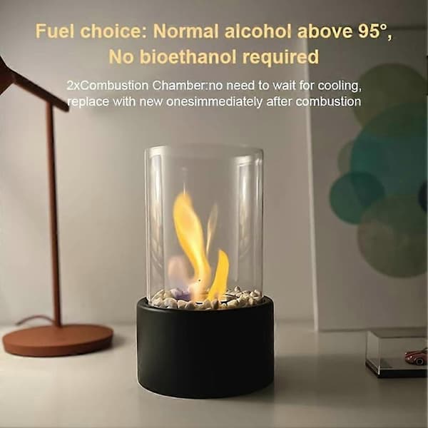 Bioethanol Pejs Bordplade Ildskål Bærbart Design til Alsidig Placering Afslappende Terrasser Udendørs Aftener White