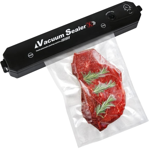 Automatic vacuum sealer with 10 vacuum pockets, mini vacuum sealer for food preservation, keeps food dry and moist, smal