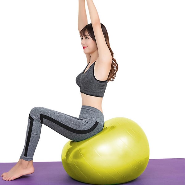 Yoga Smooth Ball För Fitness Träning Pilates Med Vikt Yellow 45CM