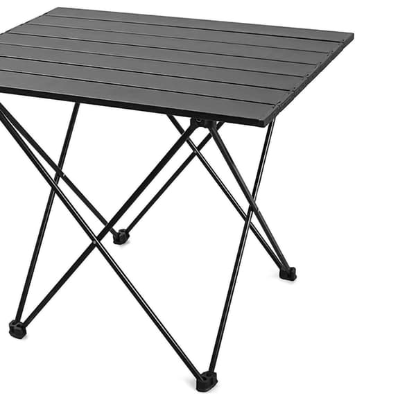 Utendørs Camping Bærbart Sammenleggbart Aluminiumsbord Svart M