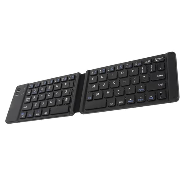 Foldbart Bluetooth-tastatur, slankt, bærbart, trådløst, Windows 7 8, tablet, notebook, mobiltelefon, sort