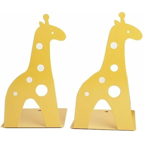 Giraffformade halkfria järnbokstöd för barn Bibliotek Skolkontor Hem Gul