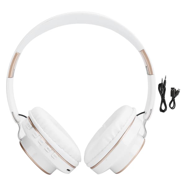 08S Bluetooth 5.0 HiFi Foldbart Gaming Headset Hvidt Sports Computer Hovedtelefon