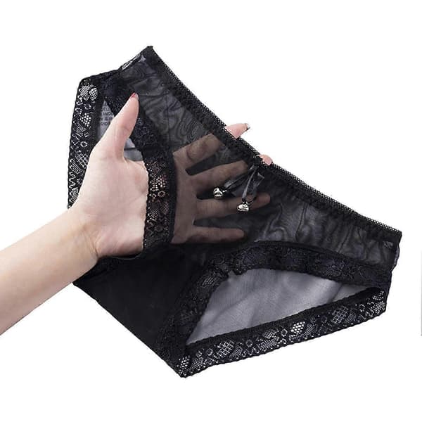Dame truser lav midje uthulet blonde mesh god pusteevne ensfargede truser Black 3 M