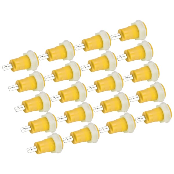 20 stk. Bananstik Binding Post Adapter Messing Svejsning Jordforbindelse Terminal 4mm 1KV 32A Gul