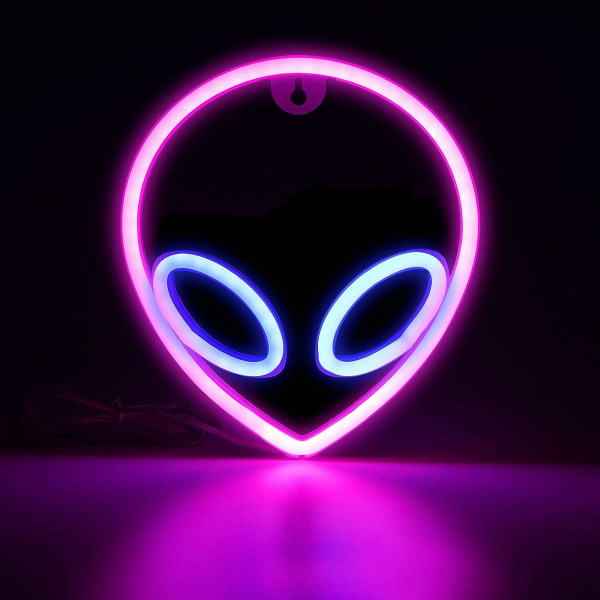 Alien Neon Light LED Neon Cool Alien Dekorativ Væglampe USB Batteri Natlys til Home Bar Art Party