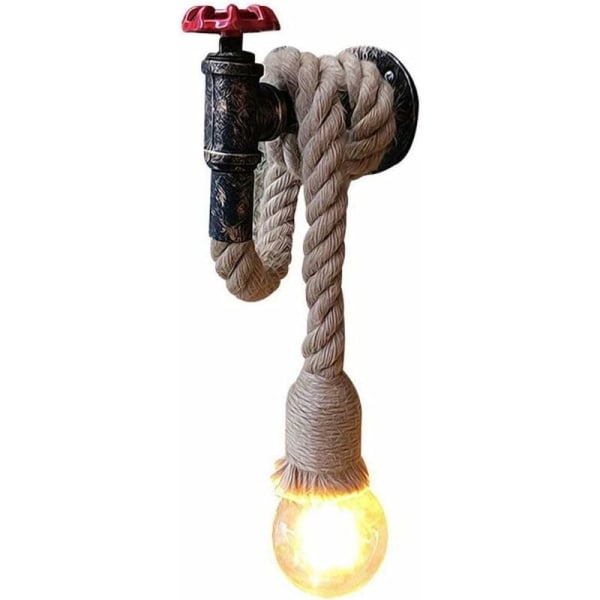 Retro Creative Hemp Rope Væglampe Indendørs Trappe Korridor Industriel Vindvæg Lampe (Uden lyskilde)