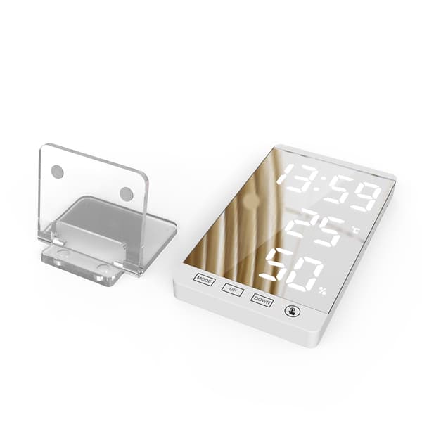 LED Spejlur Elektronisk Vejr Termometer Hygrometer Husholdning
