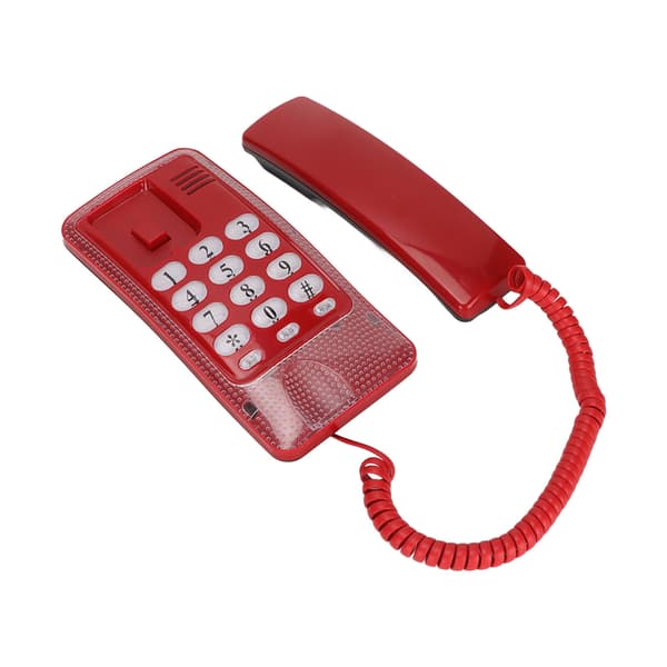 KXT438 Kablet Veggtelefon Multifunksjonell Pause Ringe Opp Igjen Bærbar Ledningstelefon for Hjemmekontor Rød