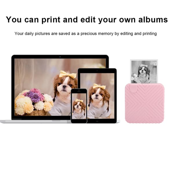 58mm Bluetooth Termisk Printer 203DPI Foto ABS PC Bærbar Manuel Rivning Pink