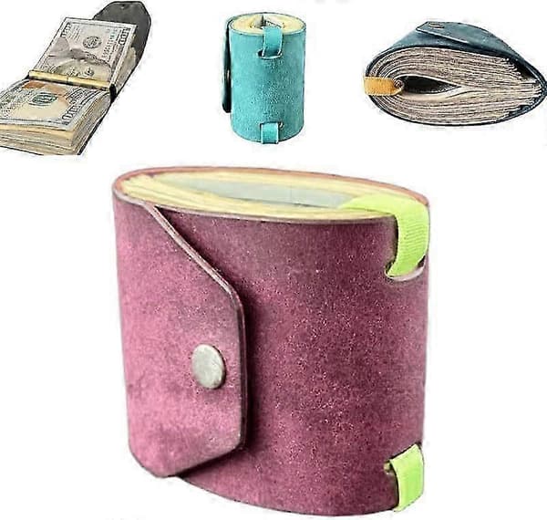 Haptic Wallet, Den ægte PU Cash Wrap Wallet, Bobboslin/Hapticwallets Pung Purple