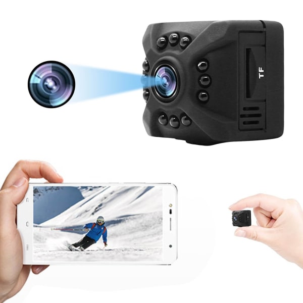Mini 1080p trådlös wifi-kamera med livevideo Hemsäkerhetsövervakningskamera med rörelsedetektering Night Vision appkontroll för inomhus utomhusbil C