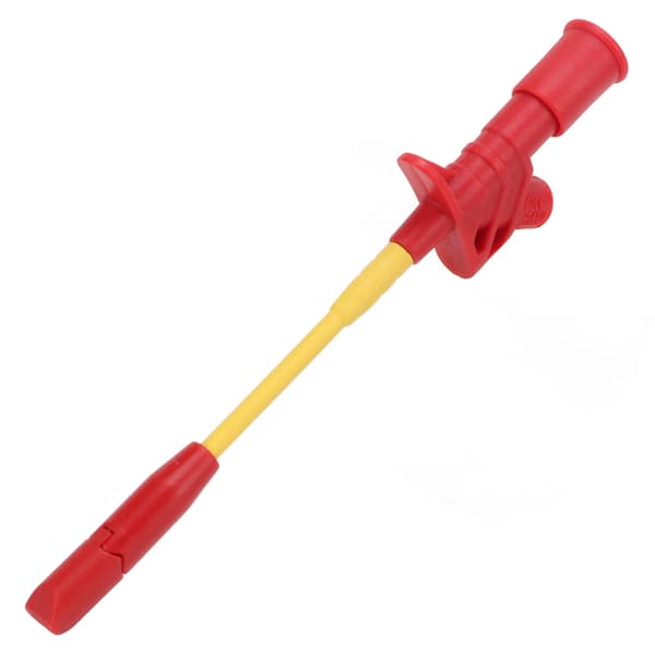 Mini Testhook Multimeter 4mm Rustfritt Stål Griperprobe Bilreparasjon J.30019 Rød