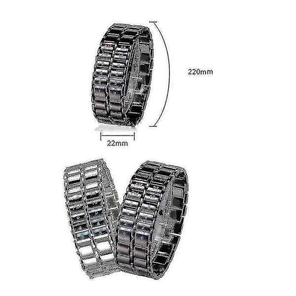 Herr Binary Led Digital Quartz Armbandsur Fars Dag Mode Kreativ Present Black