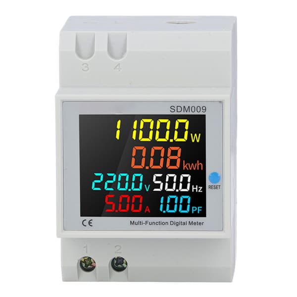 LCD-skjerm Multimeter Skinnemontering Enfaset Multifunksjonelt Digitalt Måler med Transformator AC 250V til 450V